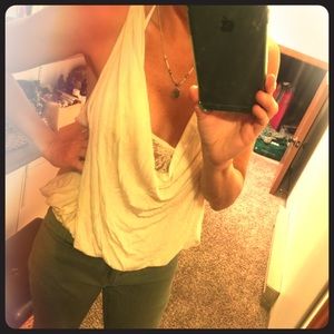 Free people xs ivory lace top